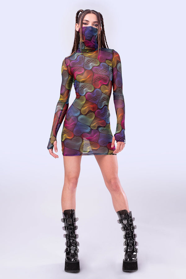 Wild Heartz Mesh High Neck Dress