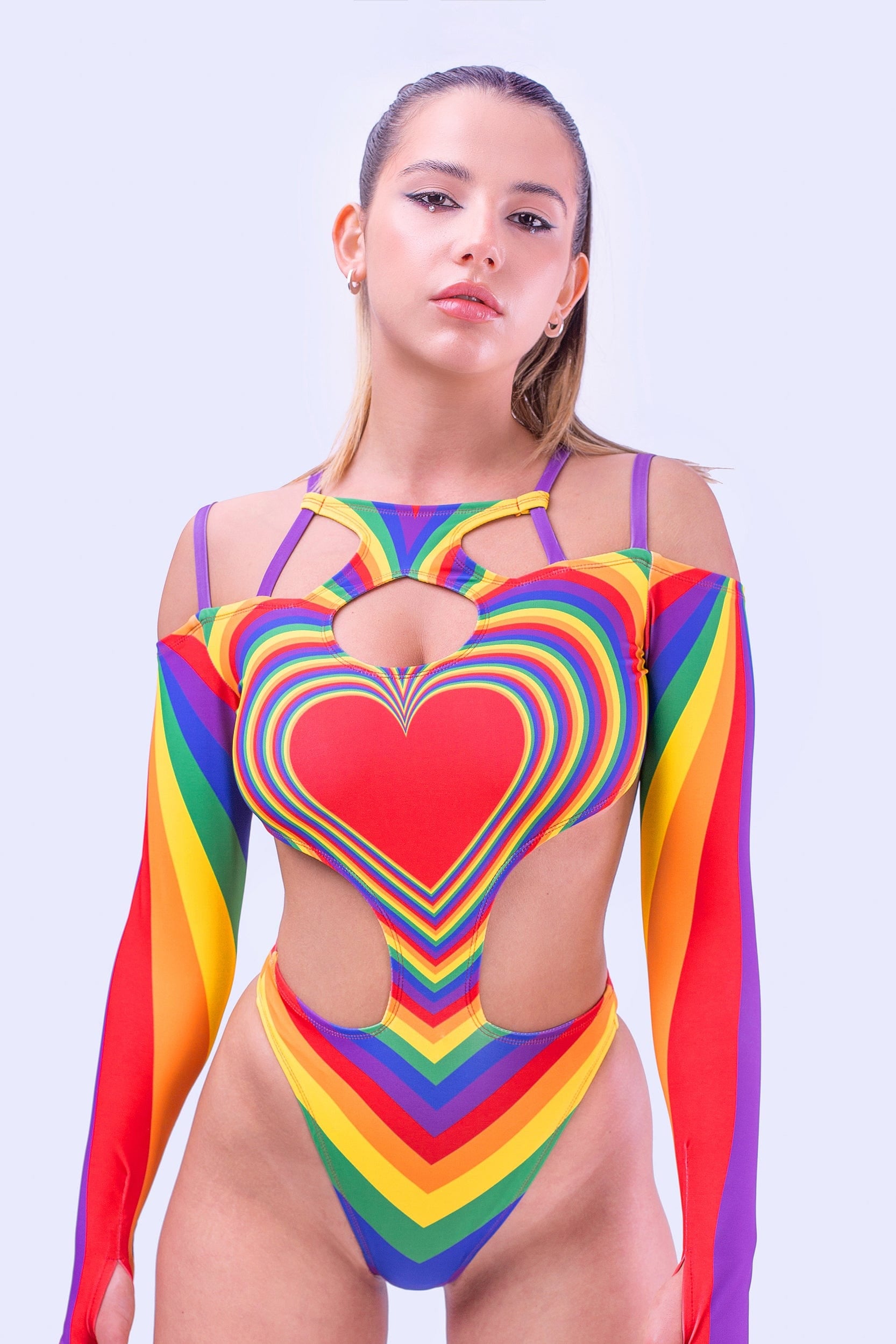 Prism Feel Strappy Matrix Bodysuit - BADINKA