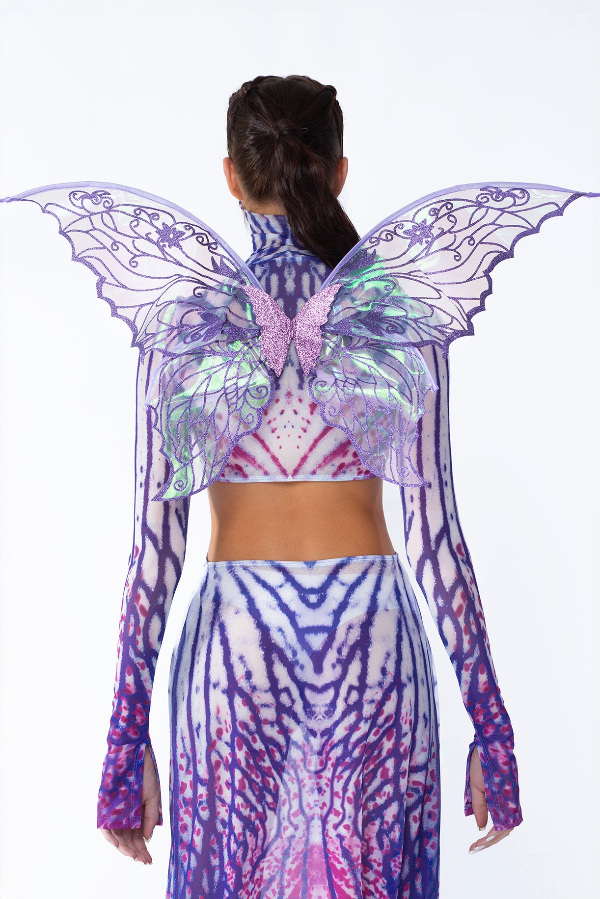 BADINKA Purple Glitter Fairy Wings