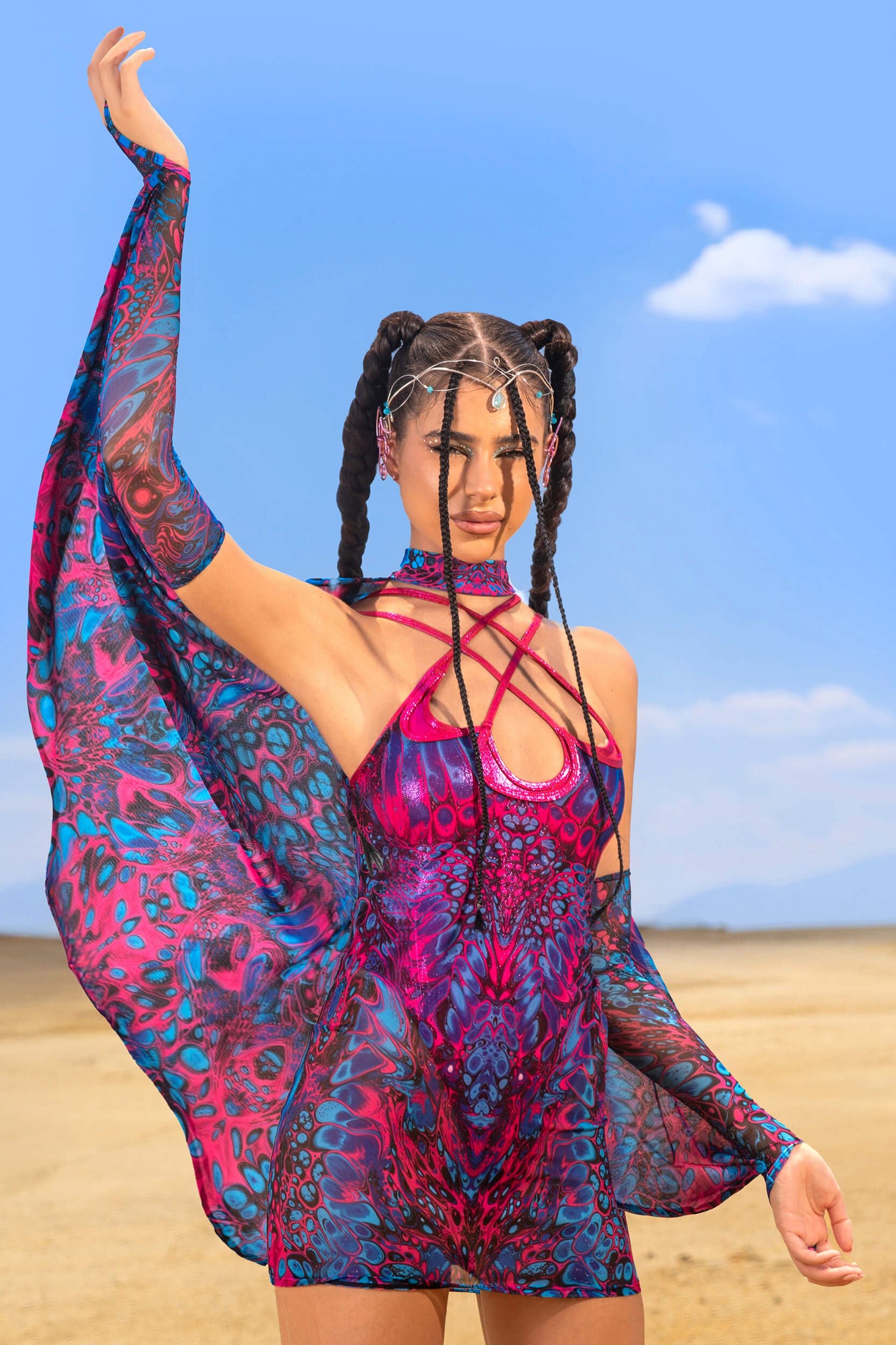BADINKA Lunara Venin Criss Cross Dress