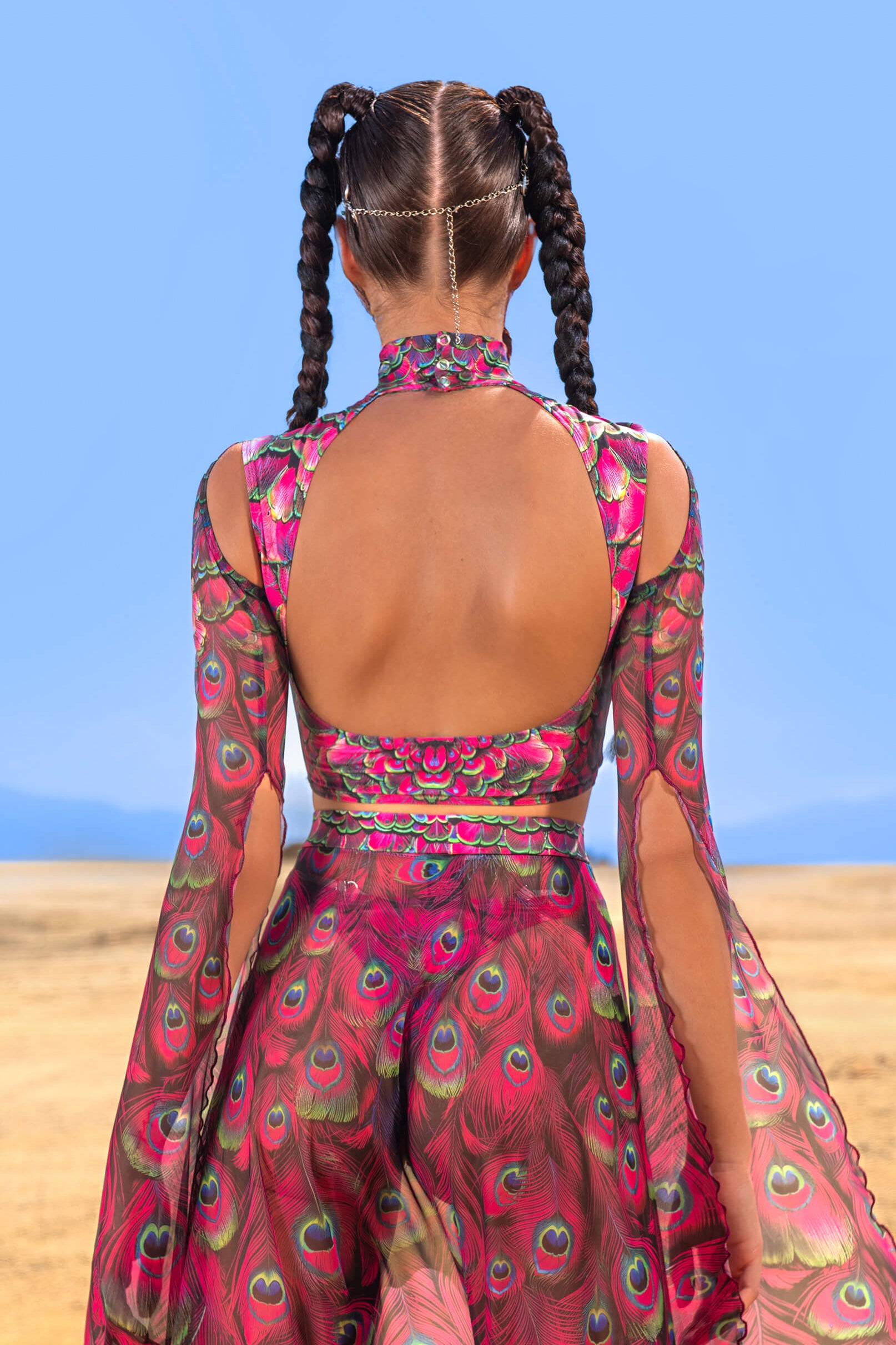 BADINKA Mystic Peacock Magenta Maxi Sleeve Top Pink