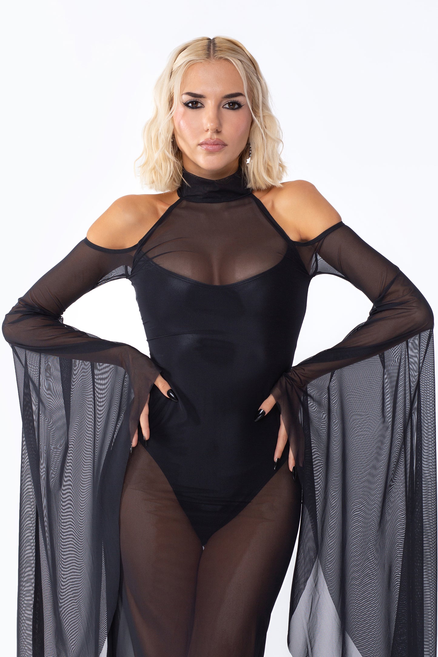 Cora Mesh Bell Sleeve Dress - BADINKA Cora Mesh Bell Sleeve Dress - BADINKA