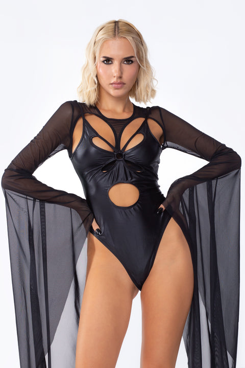 Raven 2-teiliger Bodysuit mit Glockenärmeln