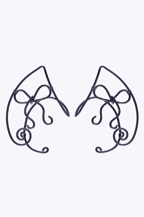 Black Ribbon Ear Cuffs