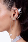 Holo Diamond Chain Ear Cuffs