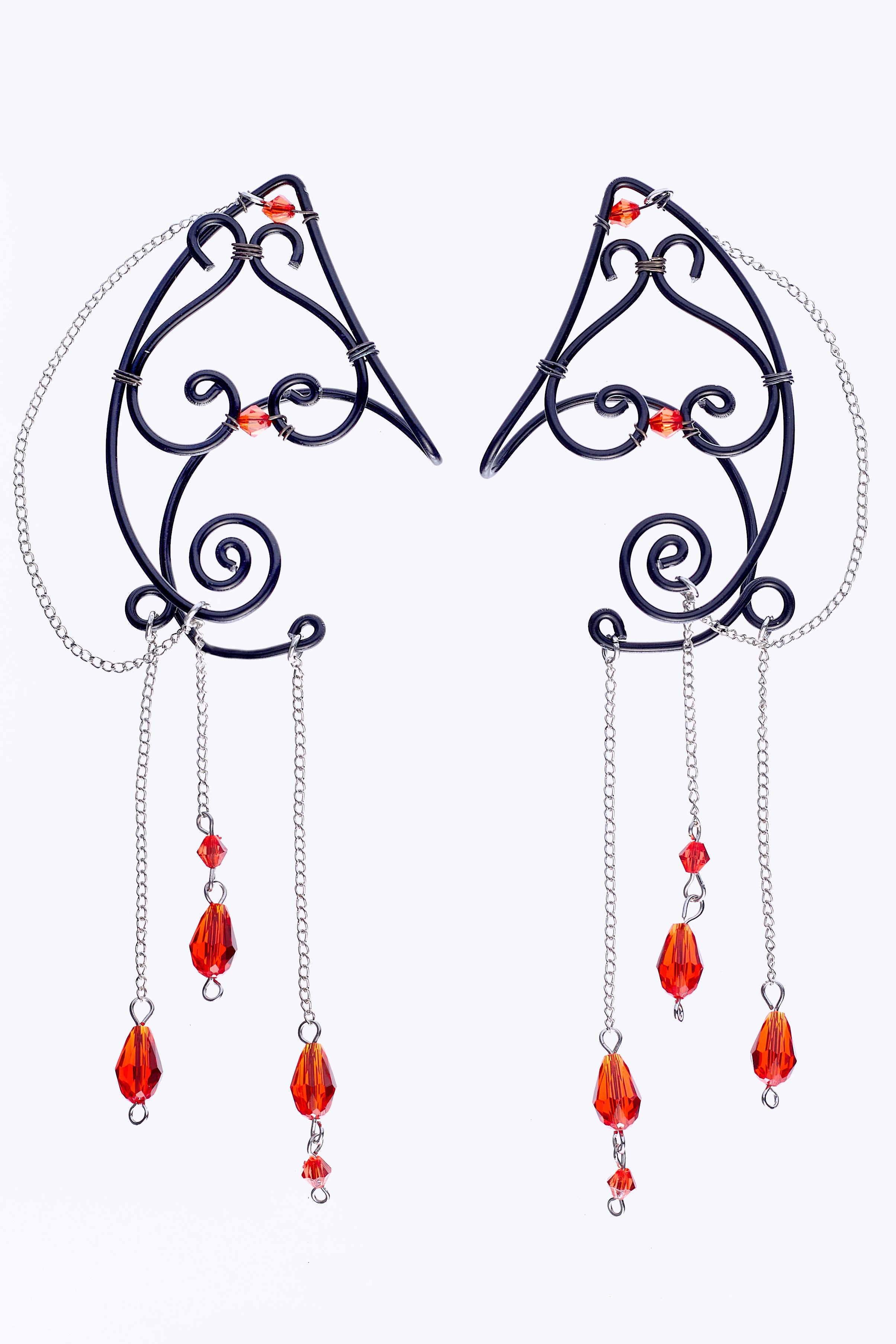 Blood Drop Chain Ear Cuffs