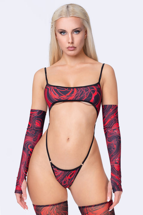 Vermillion Strappy Bodysuit