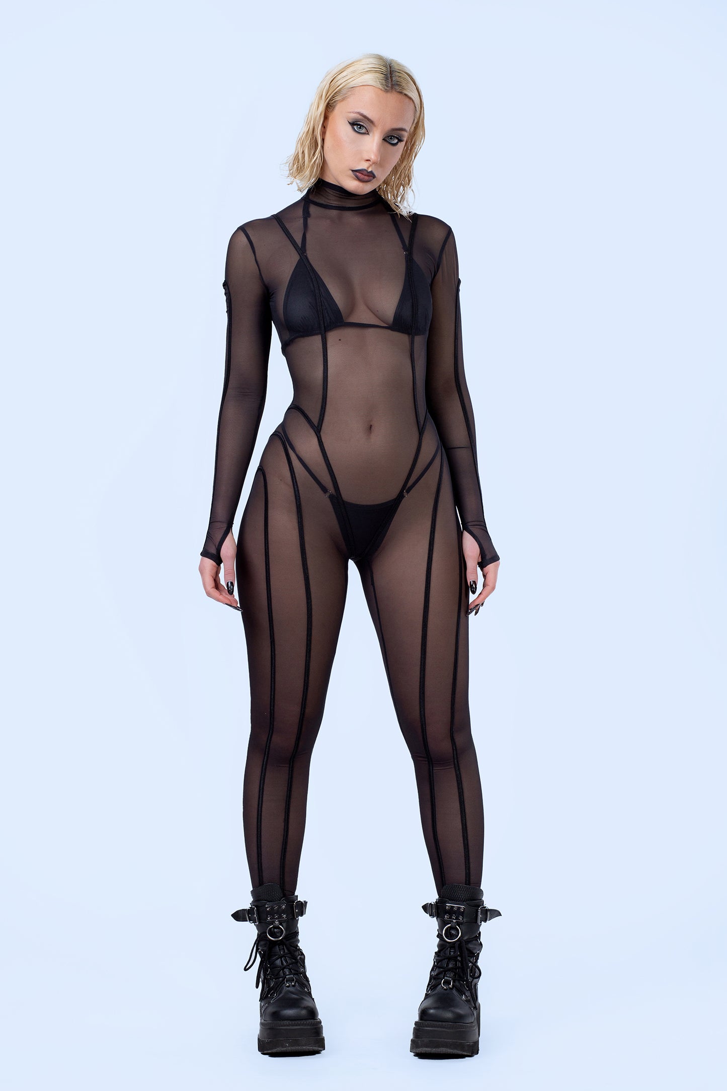 BADINKA sexycatsuit blackmesh technooutfit afterdark 3