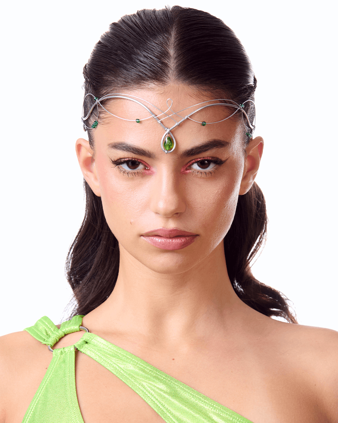 fairy tiara with green elements
