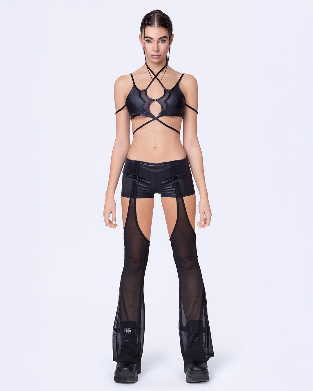 all-black sexy festival set with multiple pieces