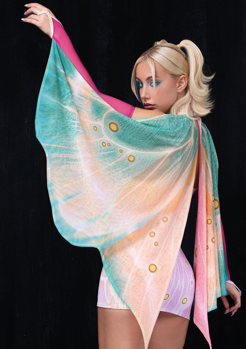 festival outfit set with colorful wings