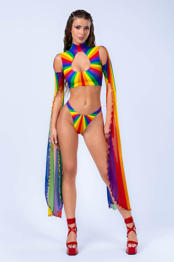 Prism Feel Maxi Sleeve and Open Front Skirt Set