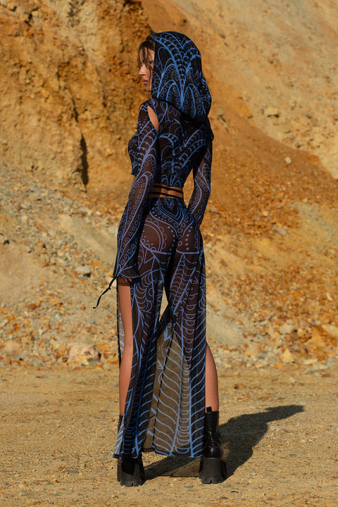Blue Occult Hooded Mesh Set