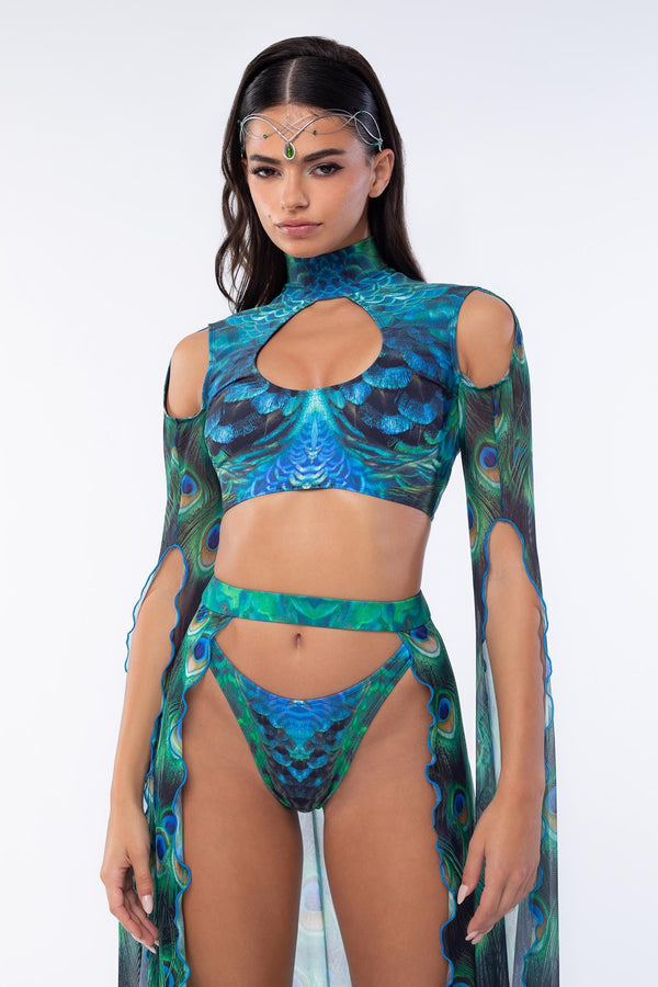Mystic Peacock Maxi-Ärmel-Set