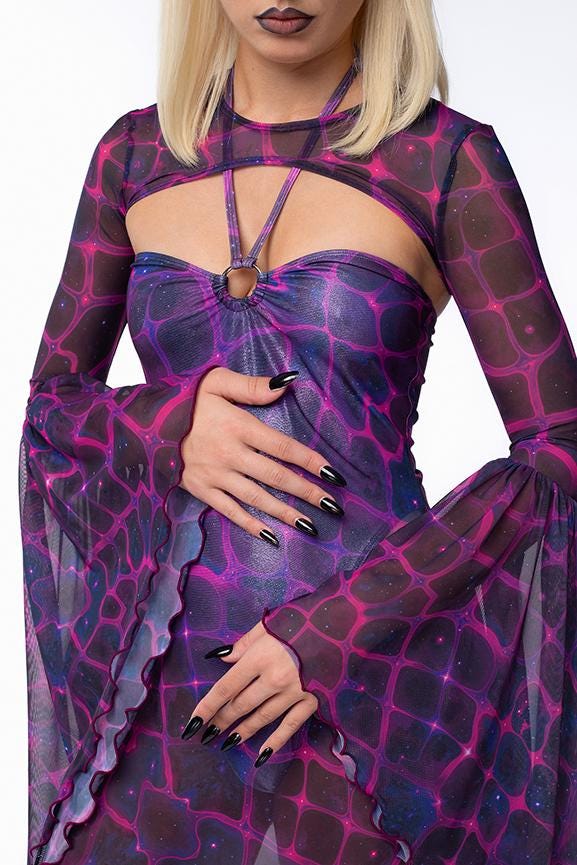 Cosmic Witch Bodysuit Outlined Dress