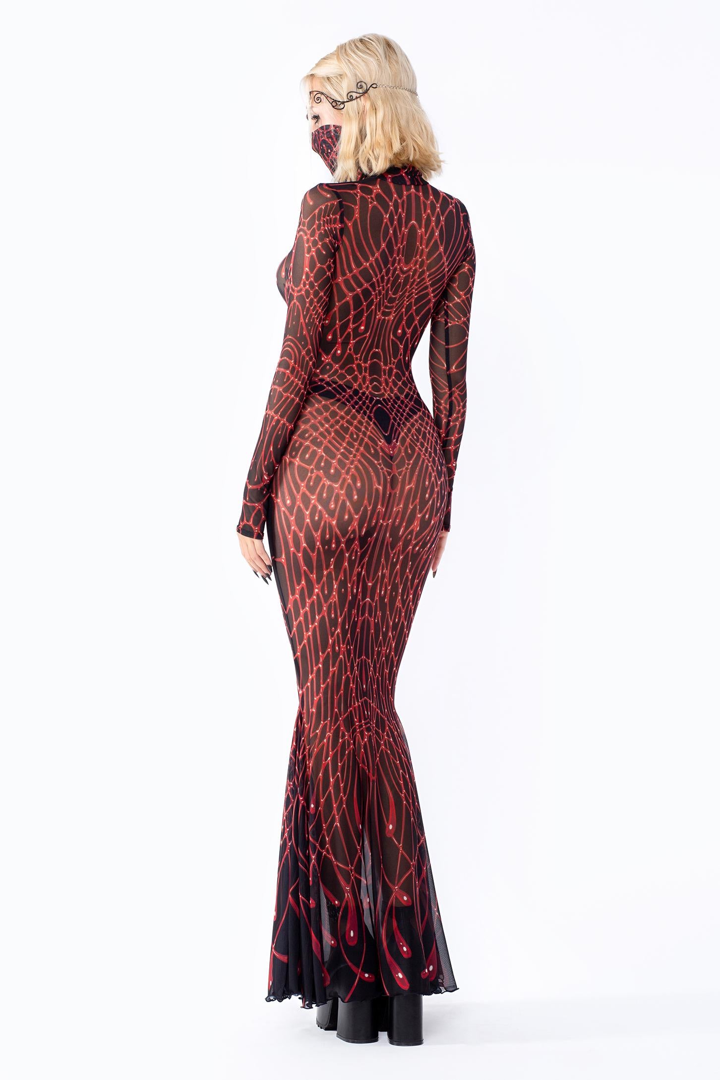 Scarlet Temptation Mermaid High Neck Dress