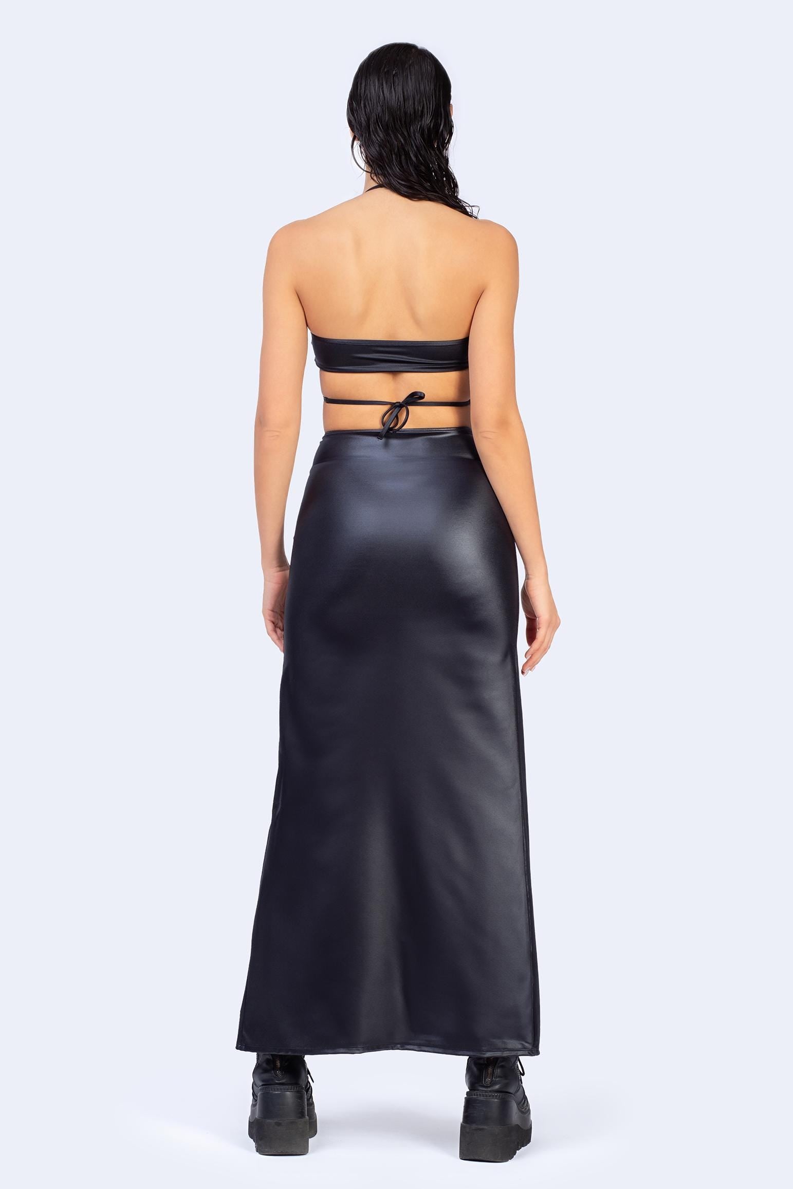 BADINKA Gunpowder Floral Cutout Maxi Skirt Cut-out
