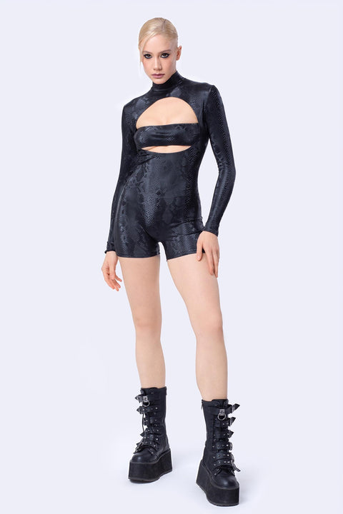 Predator Skin Keyhole Bandeau Romper