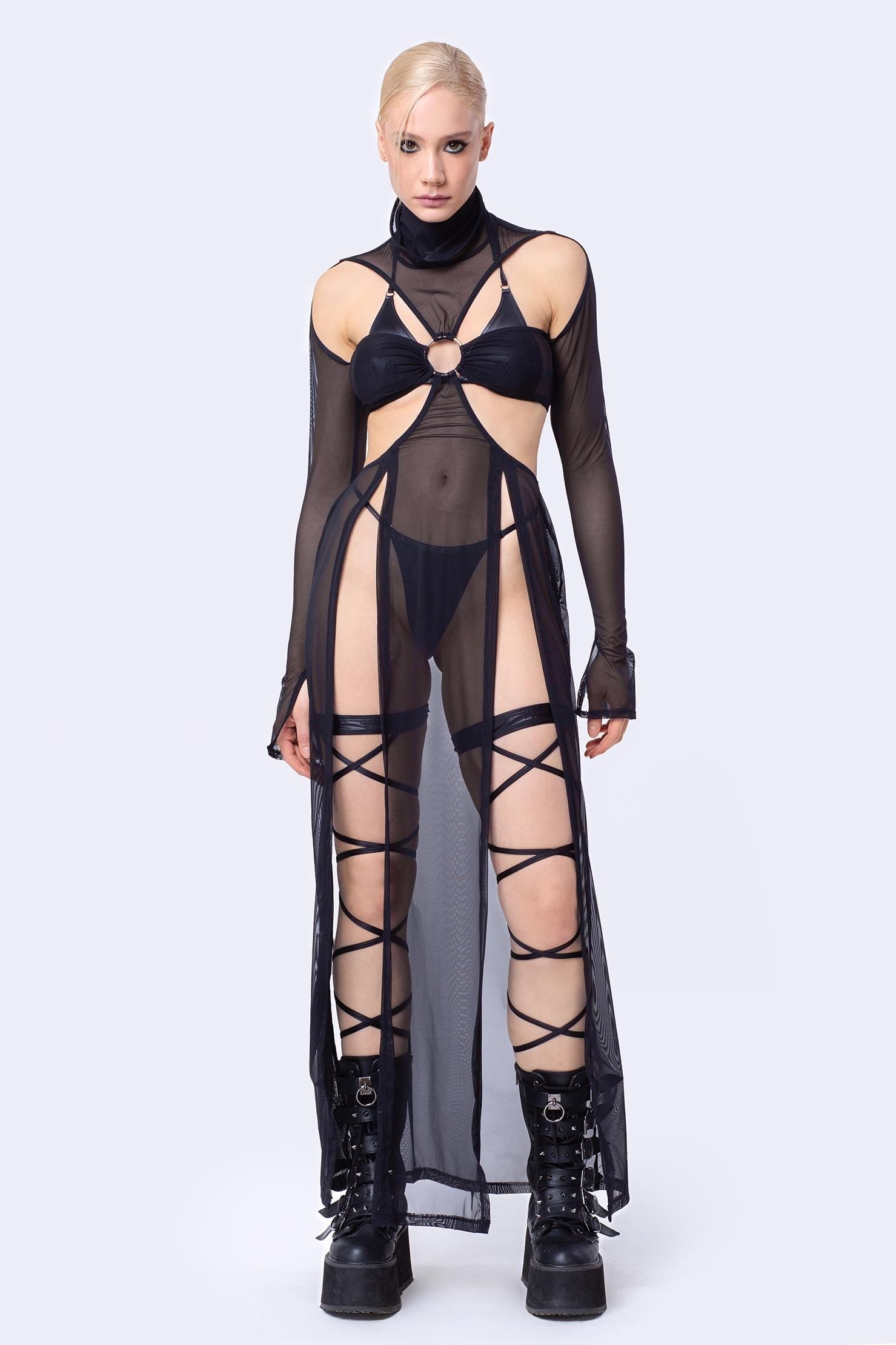 goth, minimal, tech Sandstorm Maxi Dress