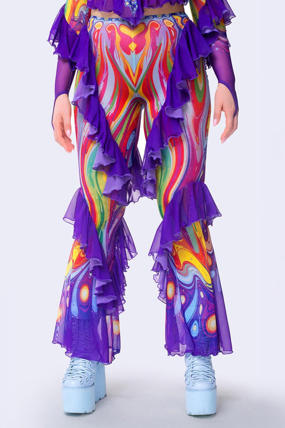 Carnivale Ruffled Bell Bottom Pants