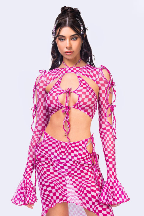 Checked Out 2-Piece Ribbon Top