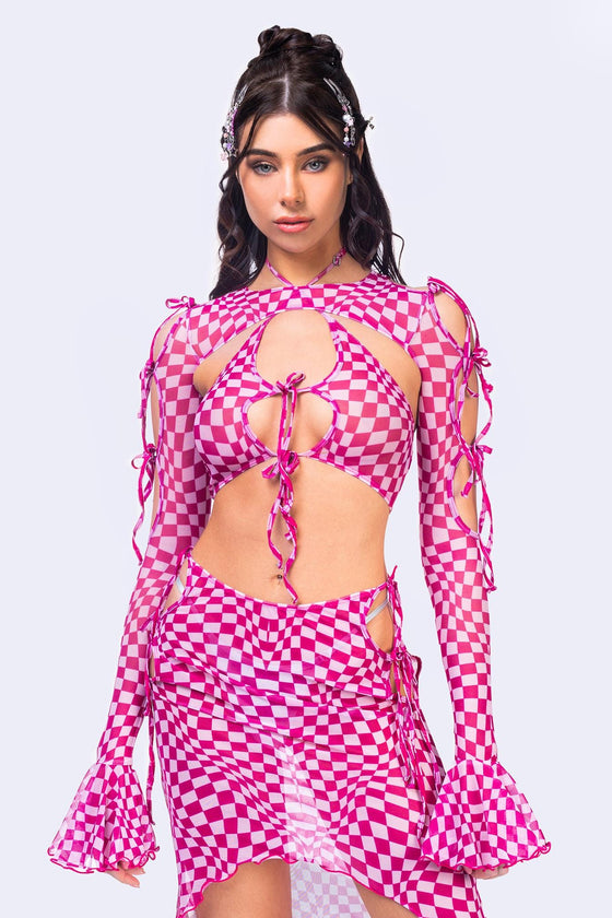 Checked Out 2-Piece Ribbon Top