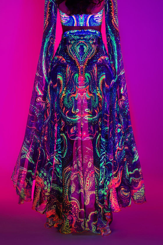 Cosmic Vortex Open-Front Skirt