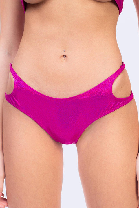 Funky Fuchsia Cutout Hipster Bikini Bottoms