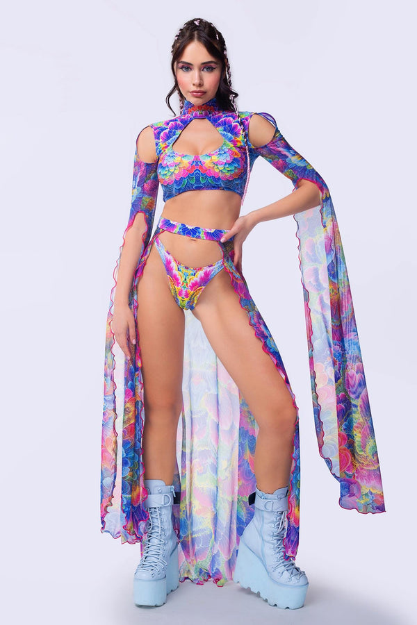 Pulsations Open-Front Skirt
