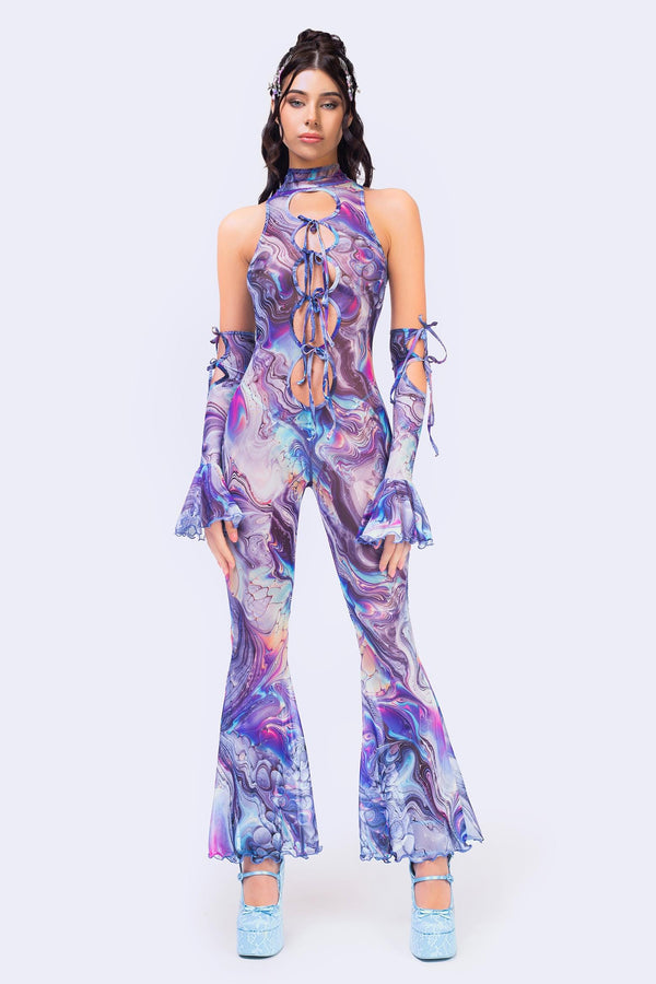 Mother-Of-Pearl Ribbon Jumpsuit