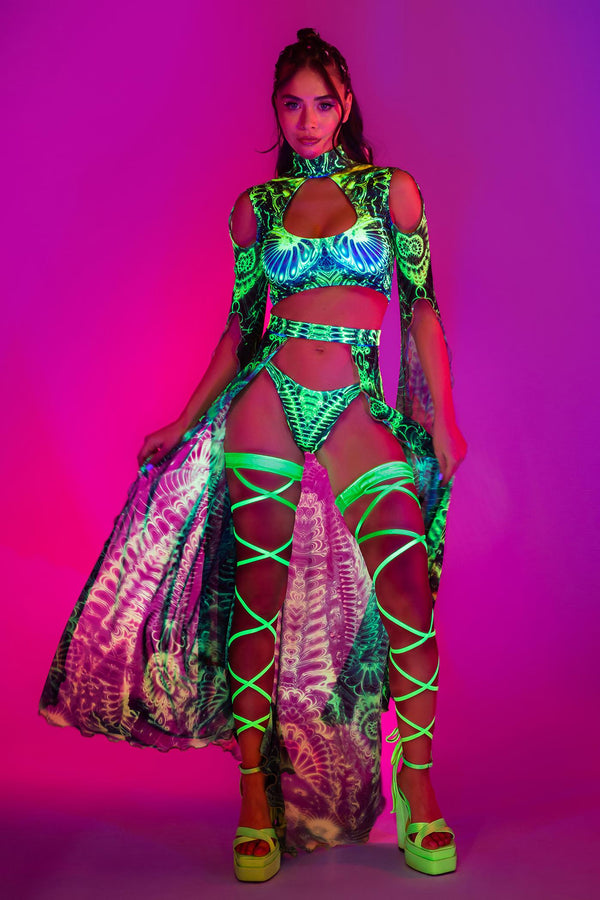 Gardens Of Paradise Open-Front Skirt