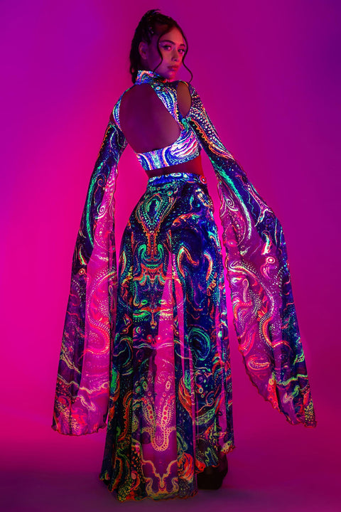 Cosmic Vortex Sleeve and Open Front Skirt Set