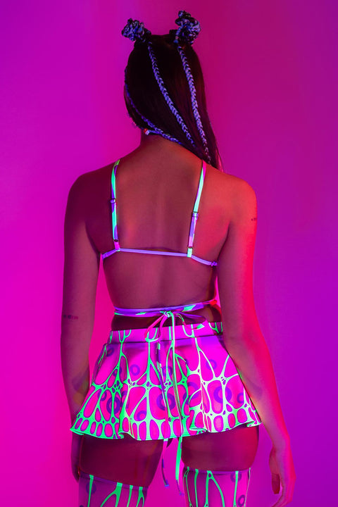 Fluttering Heights Magenta Wrapped Triangle Top
