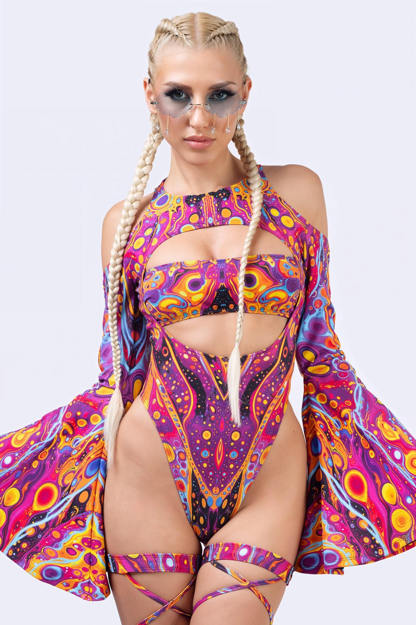 BADINKA Women Venom Bloom Keyhole Bandeau Bodysuit