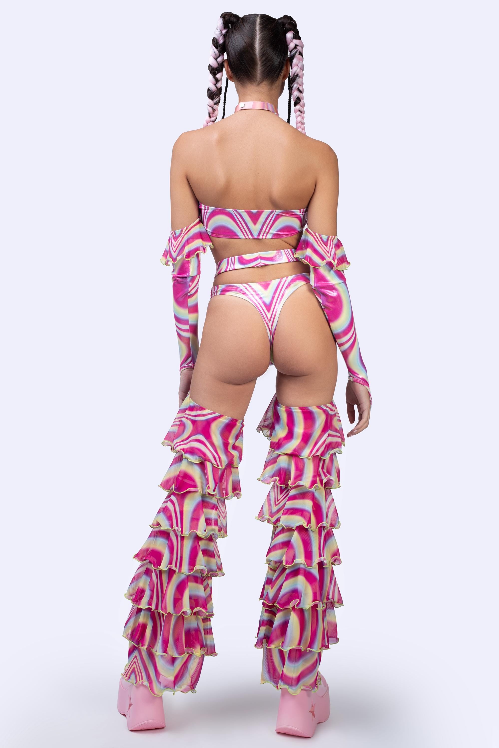 BADINKA Spiral Tease Ruffle Set Rave