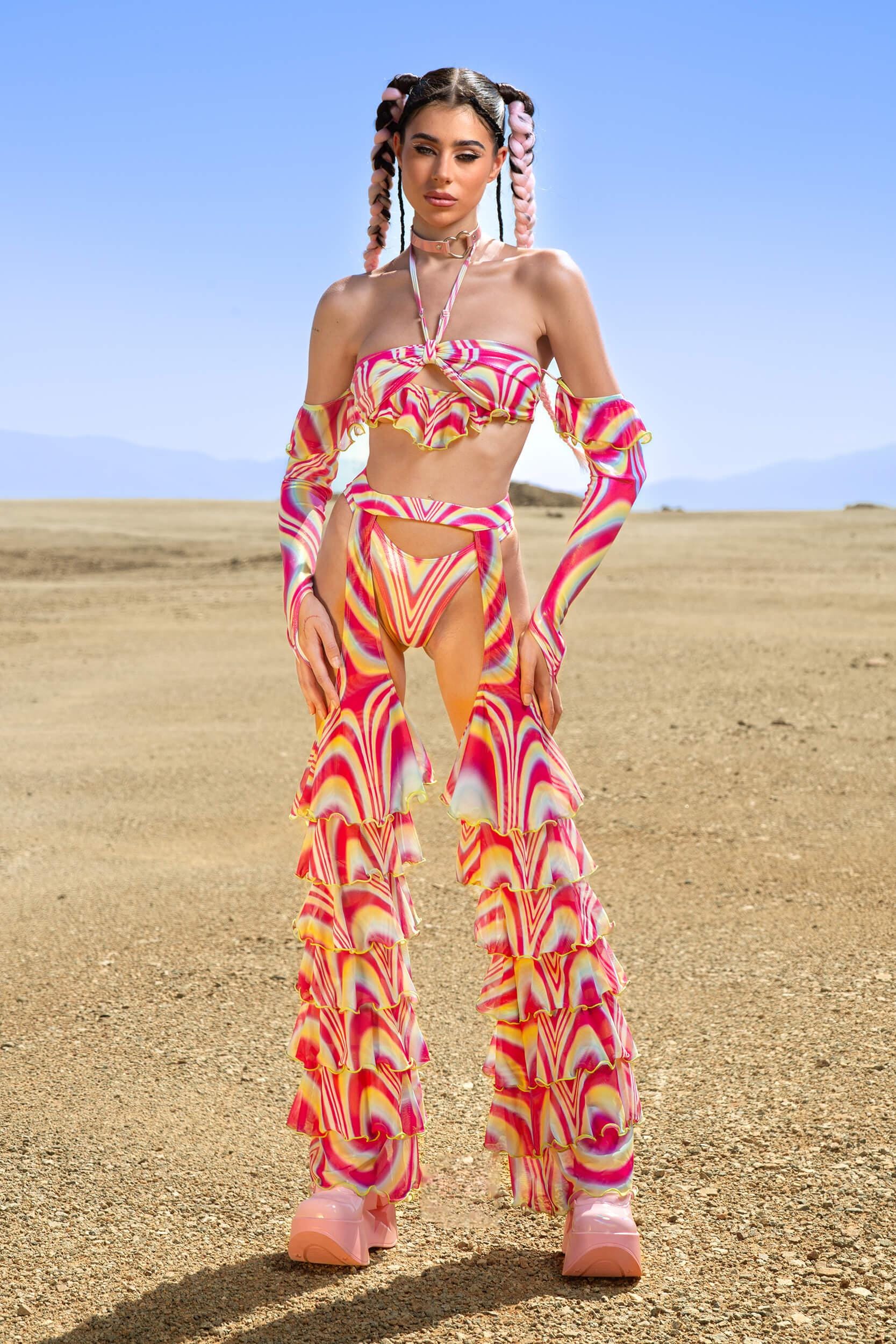 BADINKA Spiral Tease Ruffle Set