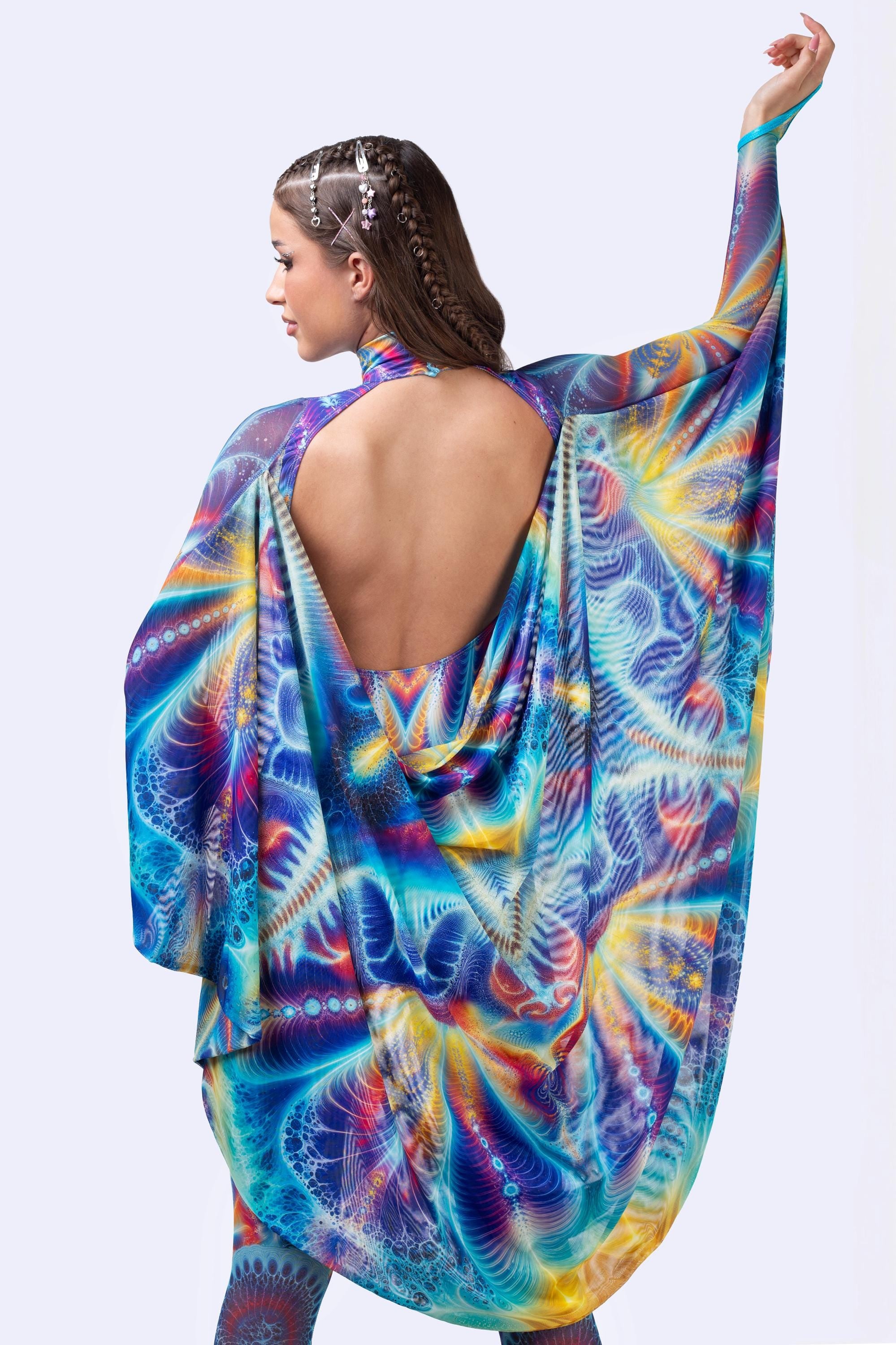 BADINKA Neon Metamorph Keyhole Winged Catsuit Bare-back, keyhole