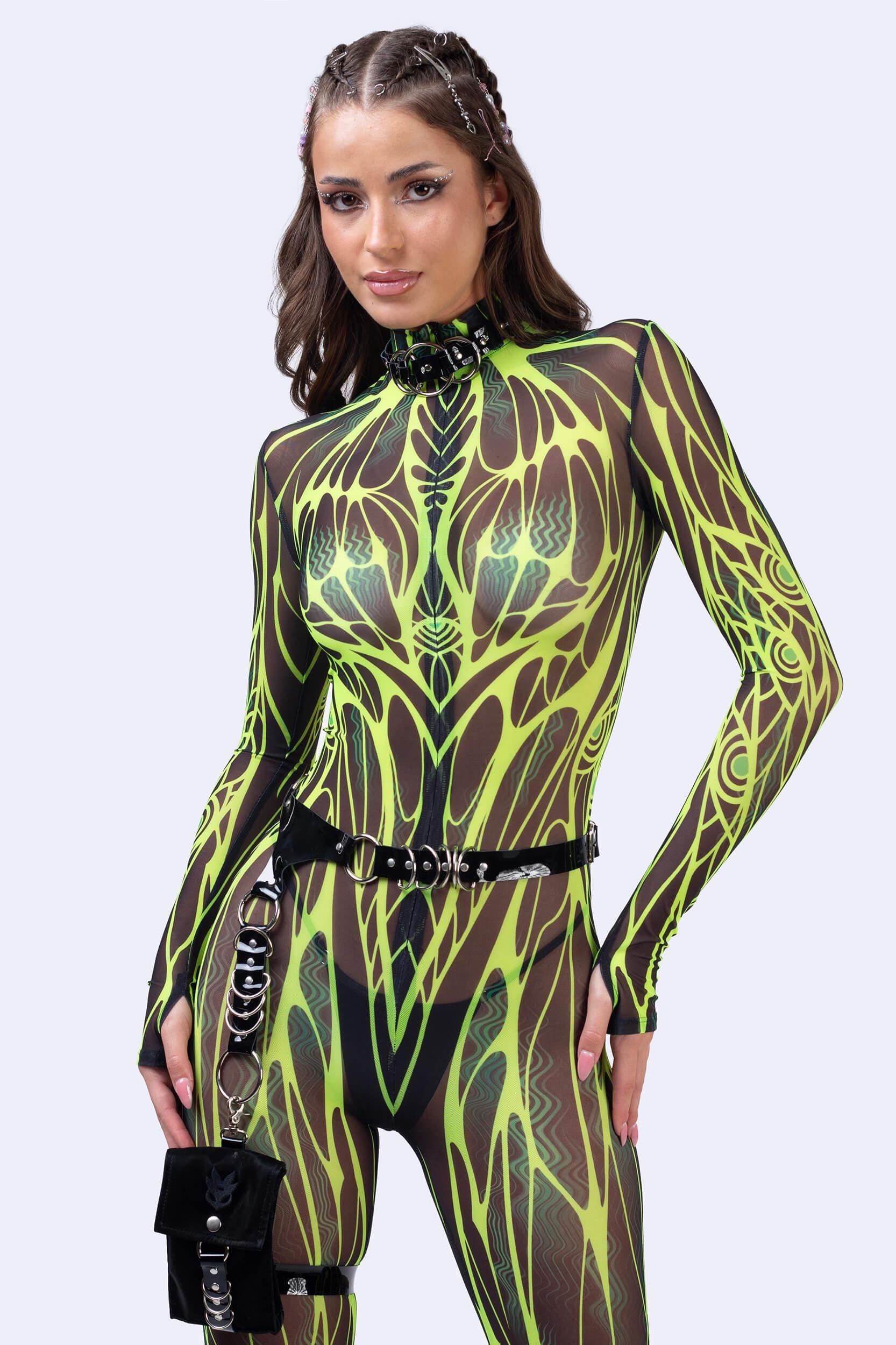 BADINKA Women Glow Protocol Mesh Costume