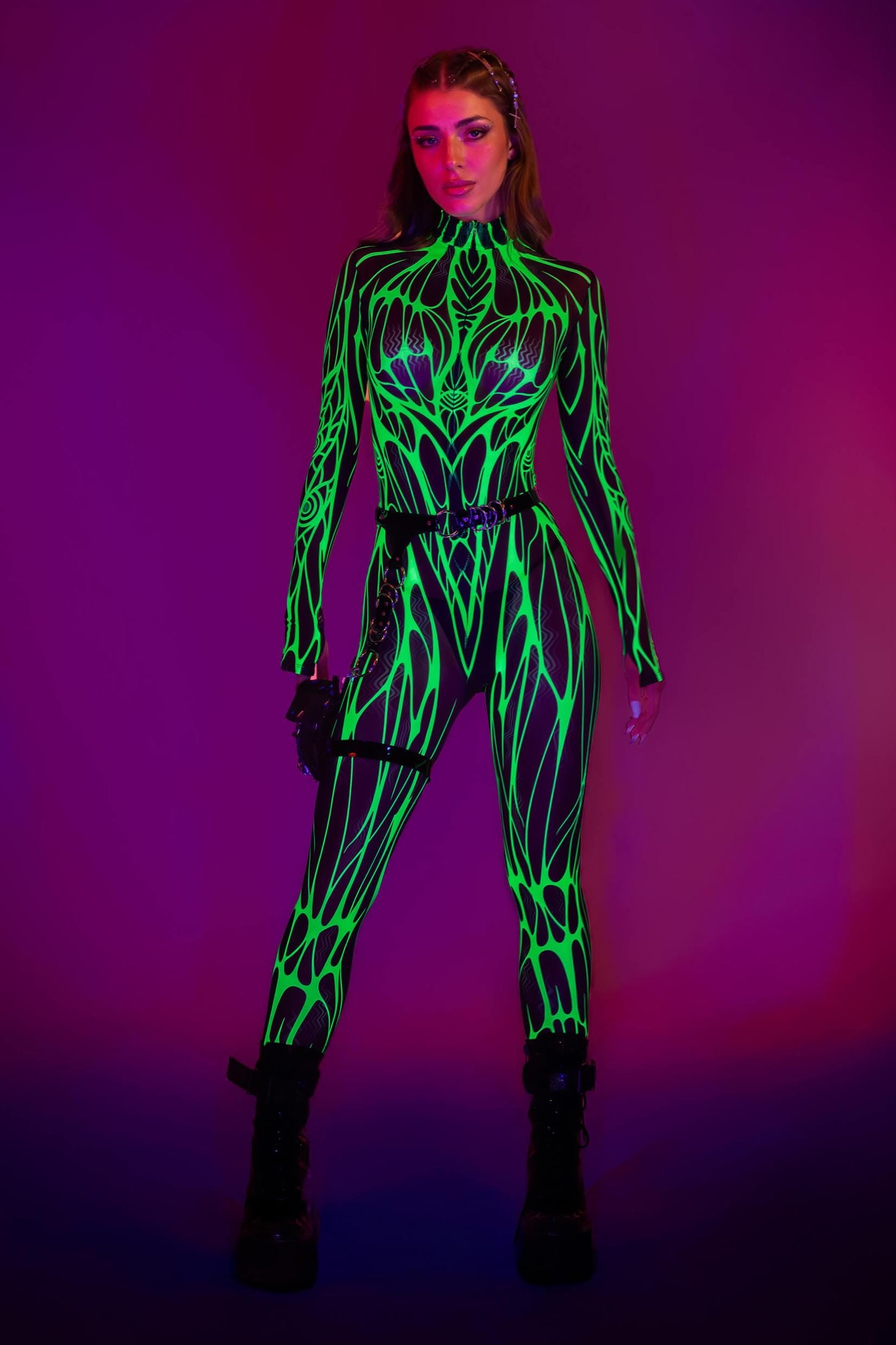 BADINKA Glow Protocol Mesh Costume Rave