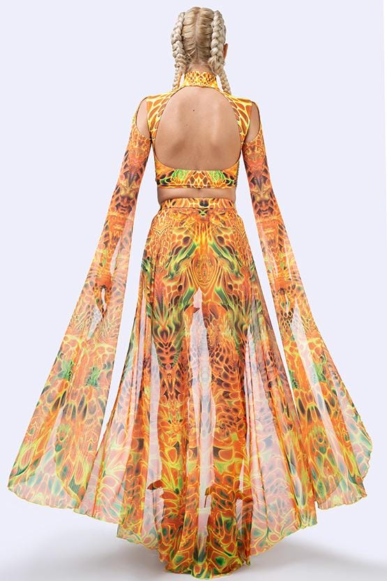 BADINKA Ember Storm Open-Front Skirt Flowy