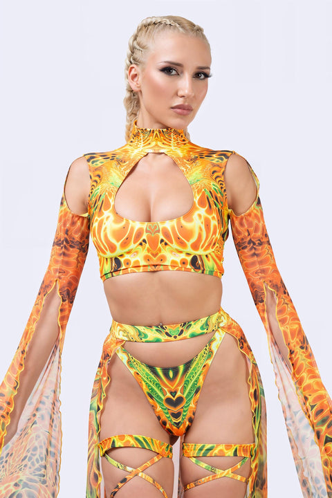 Ember Storm Maxi Sleeve Top