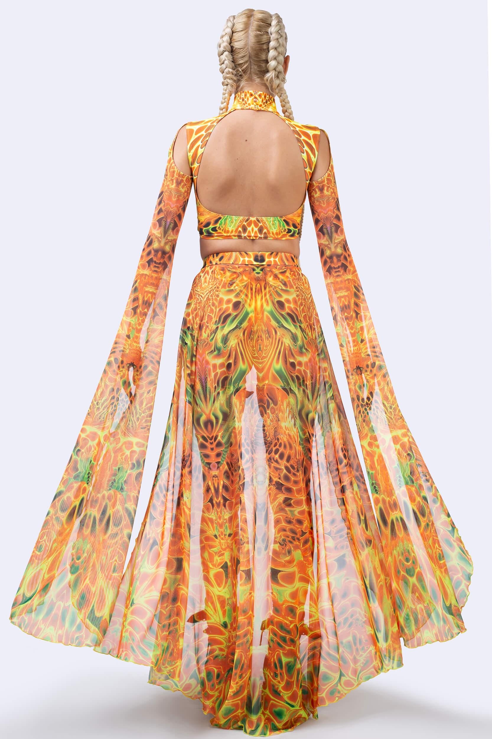 BADINKA Ember Storm Maxi Sleeve Set Mesh