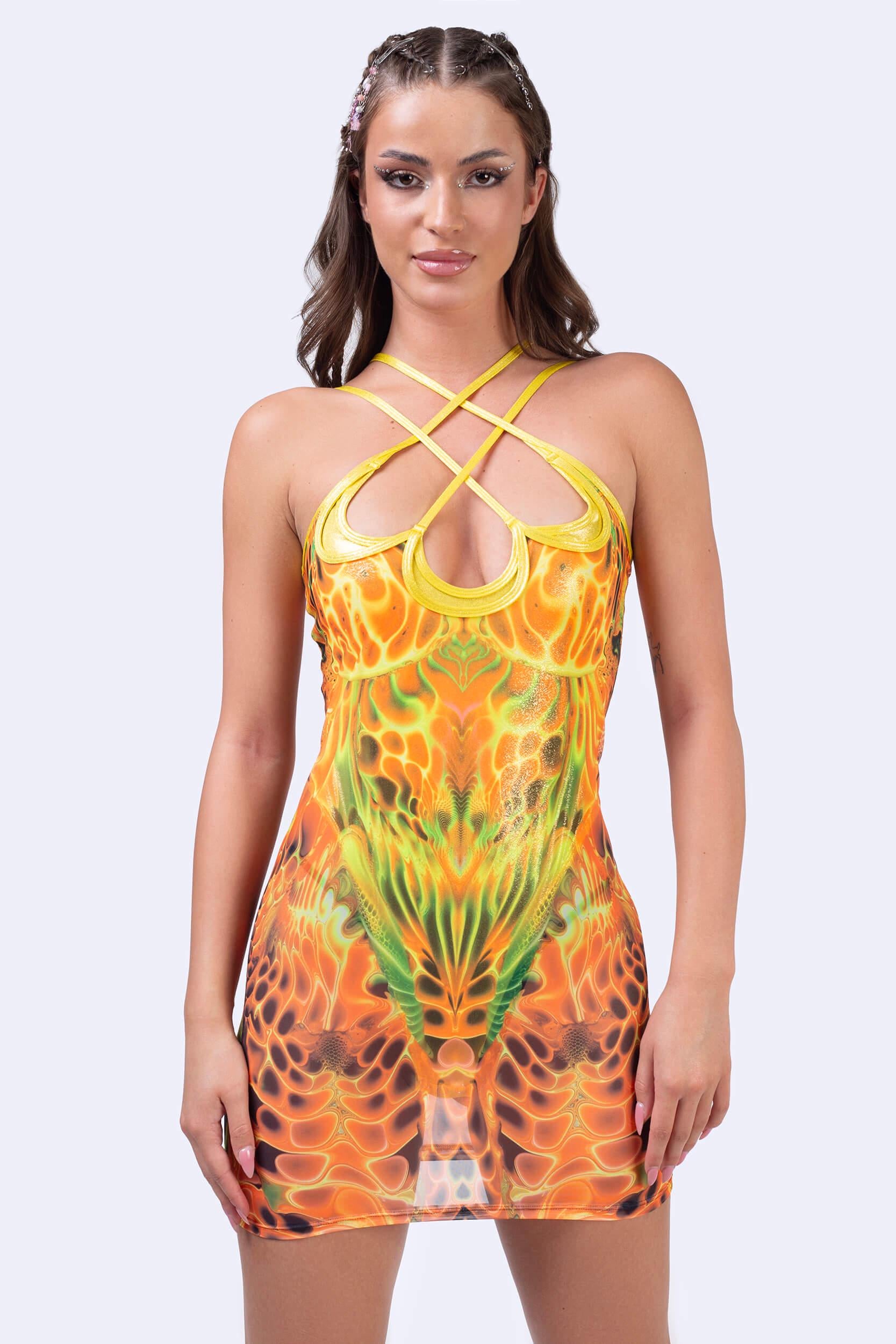 BADINKA Ember Storm Criss Cross Dress Mesh