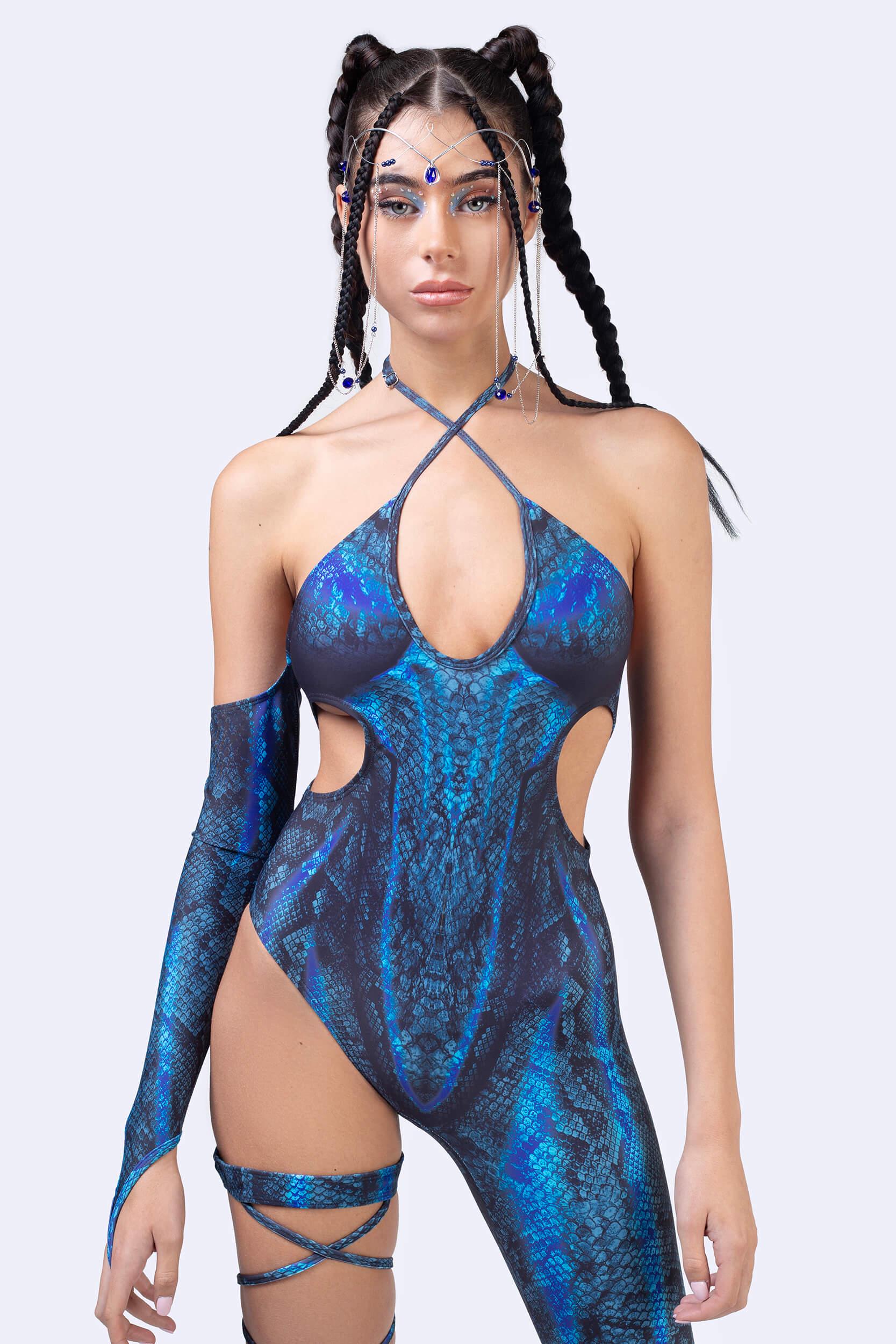 BADINKA Deep Waters Cheeky Asymmetric Catsuit Spandex