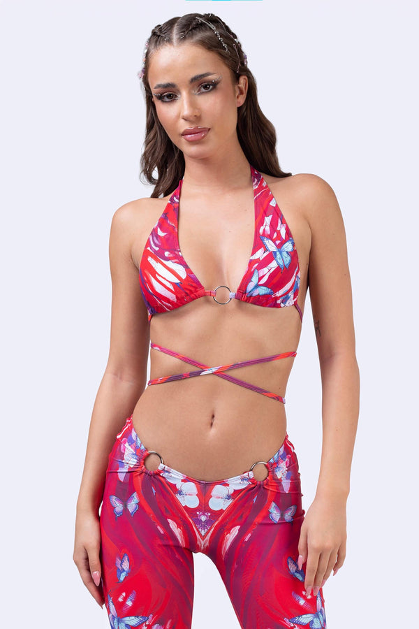 Cut the Cameras Wrap Around Triangle Top