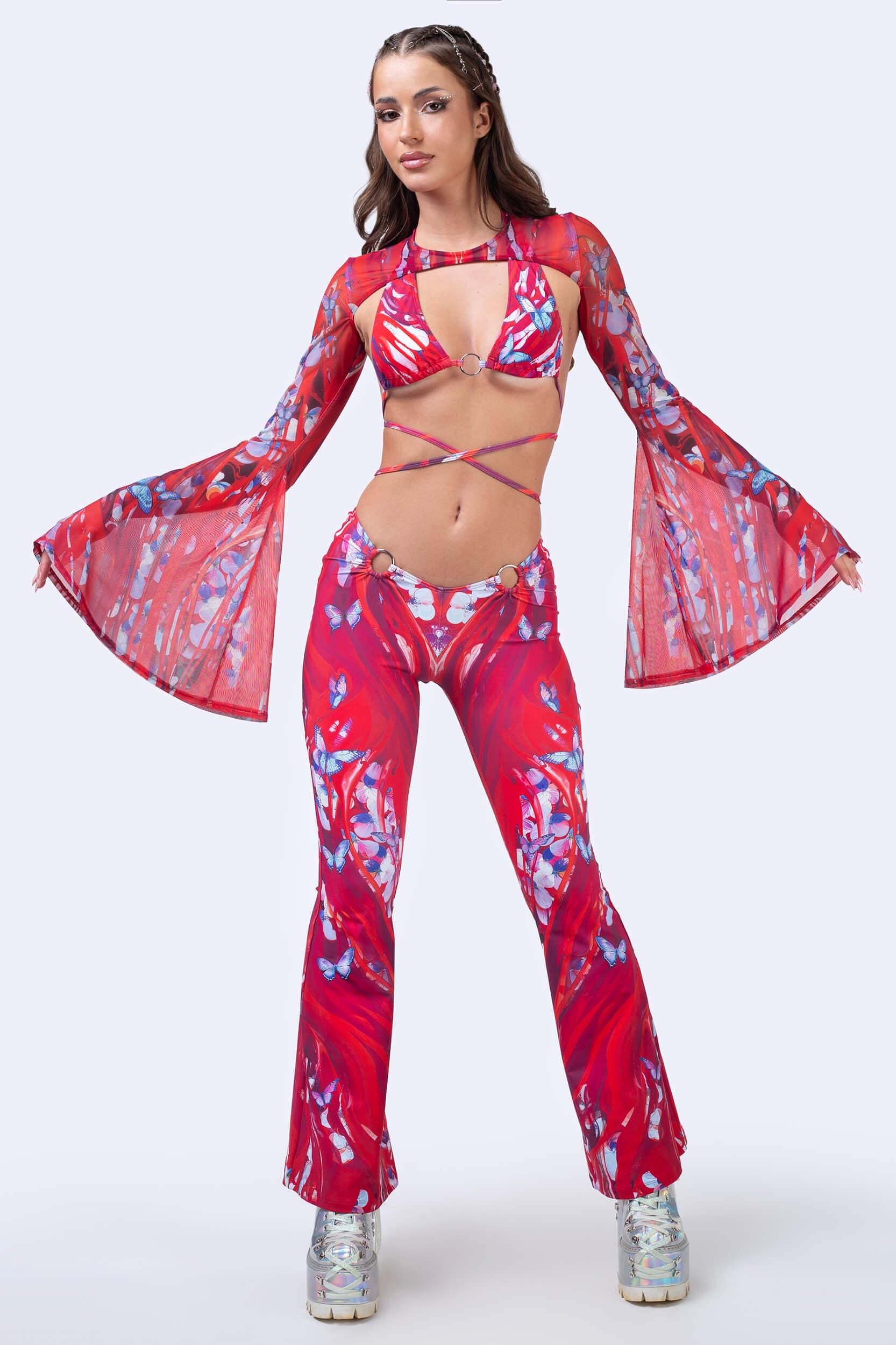 BADINKA Cut the Cameras Wrap Around Triangle Top Boho