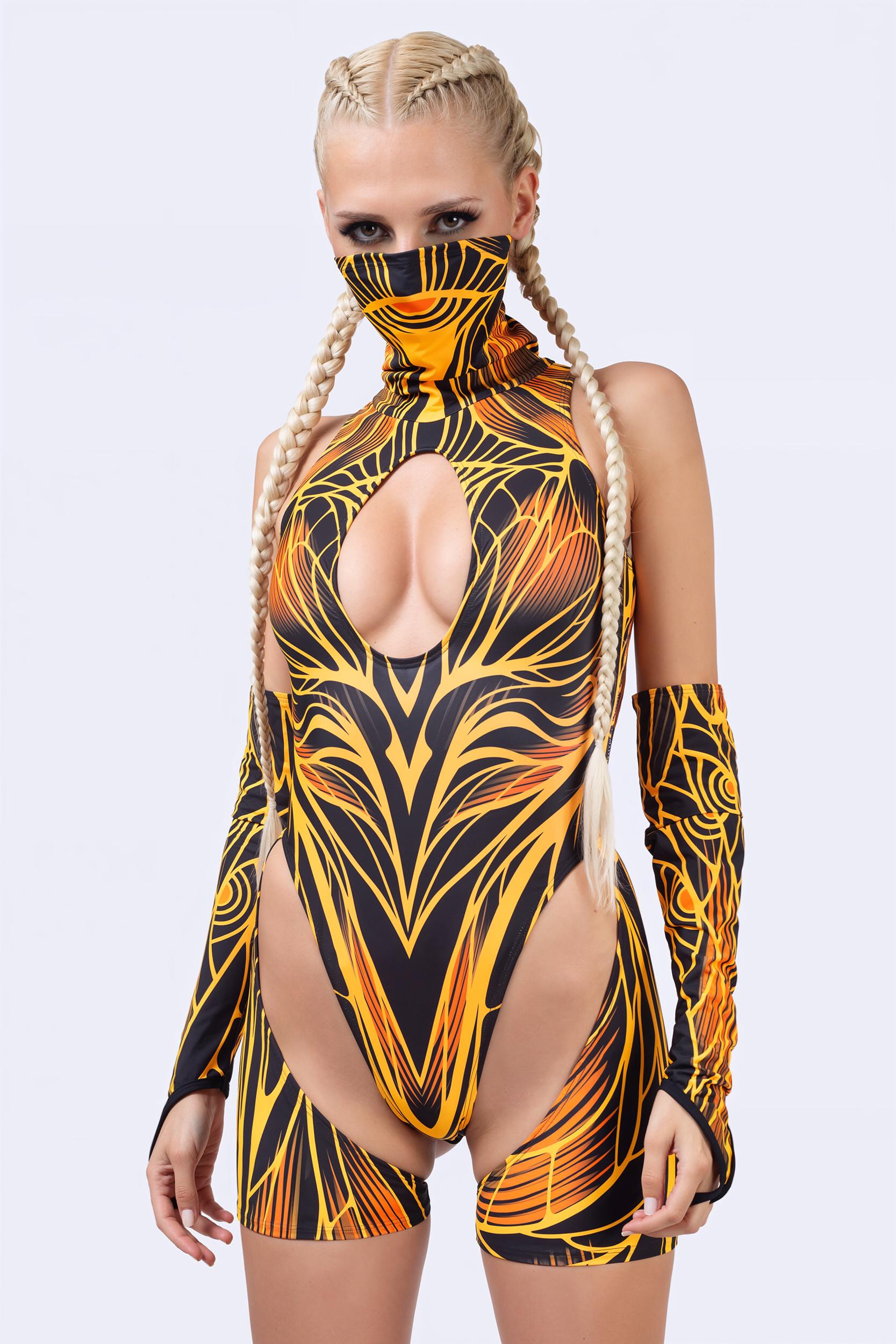 BADINKA Women Burn Notice Garter Bodysuit