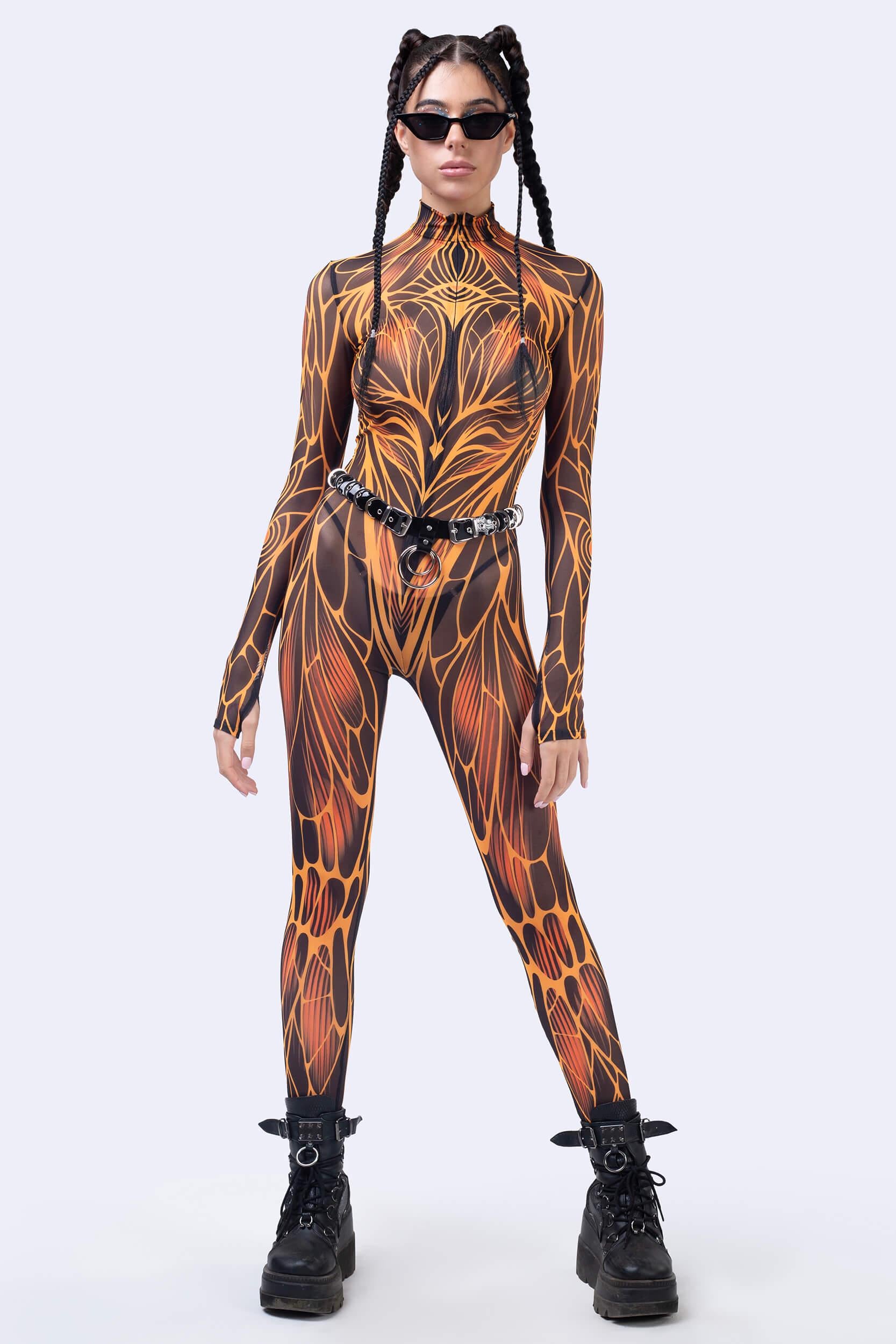 BADINKA Burn Notice Mesh Costume Goth, neon-uv, psychedelic