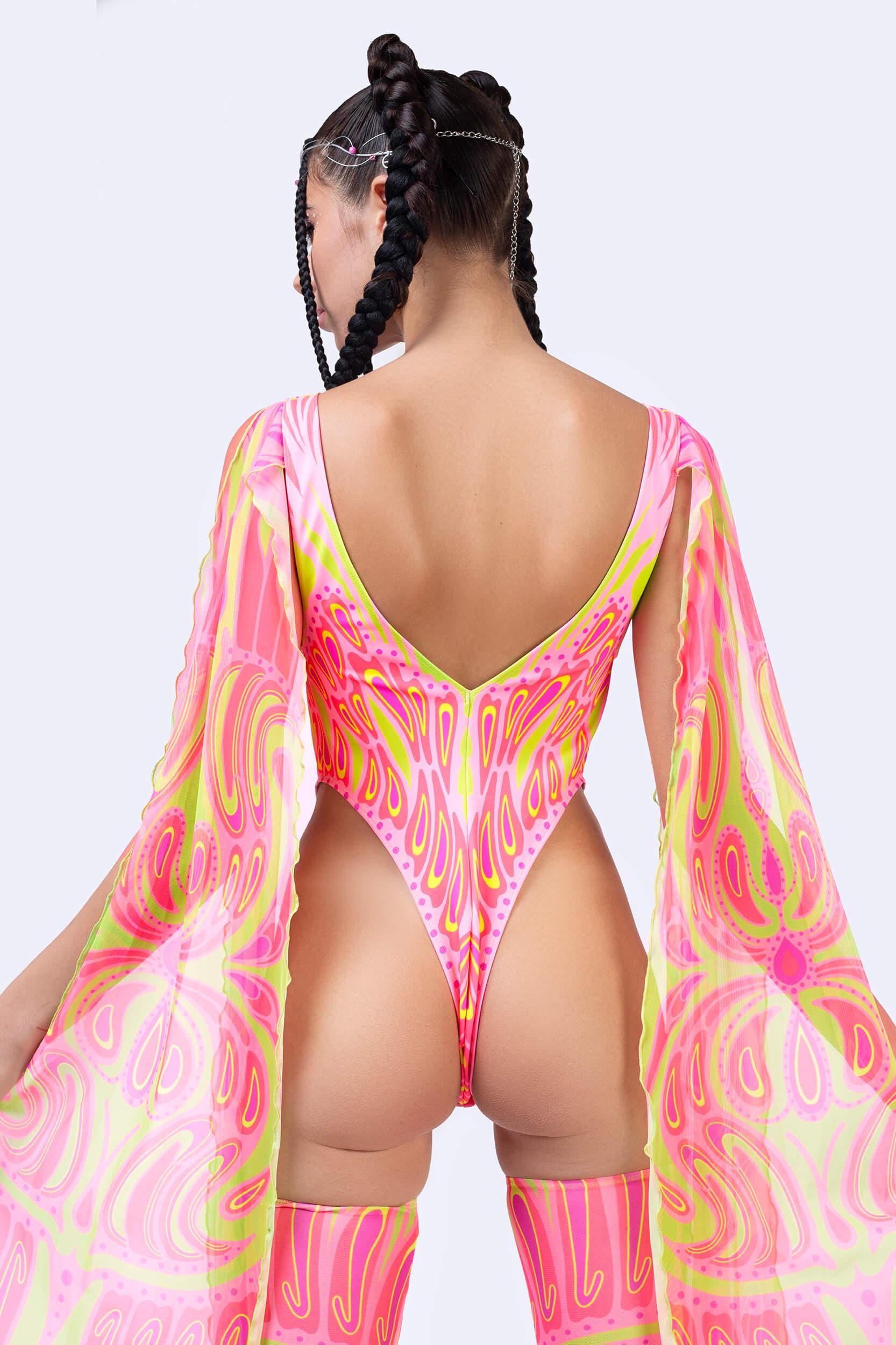BADINKA Women Blush Moth Winged Bodysuit
