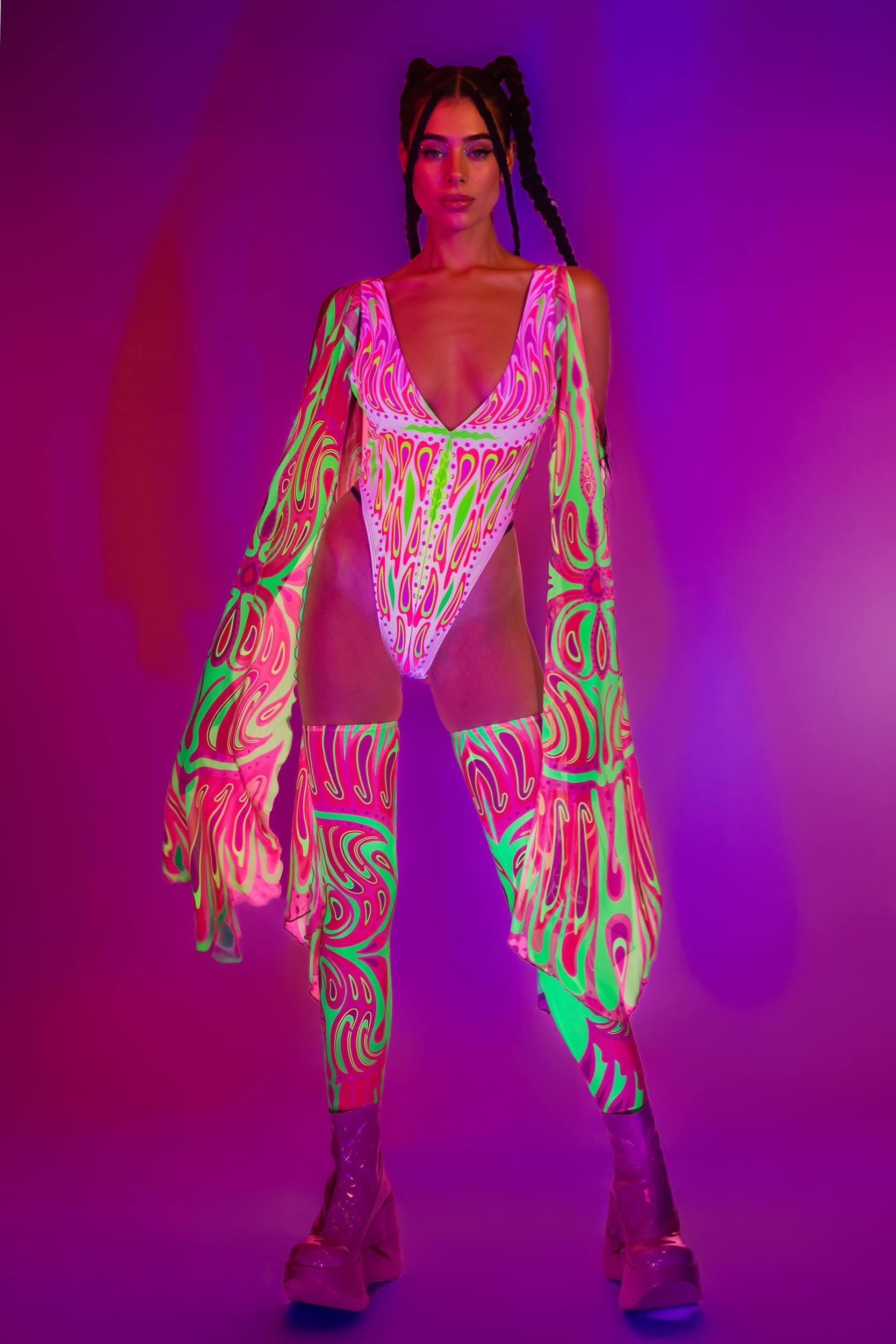 BADINKA Blush Moth Winged Bodysuit Rave